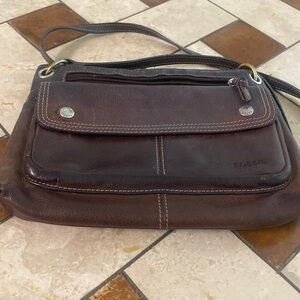 Fossil Brown Crossbody Bag 11.25" Length, 7.5" Height, 4.5" Depth